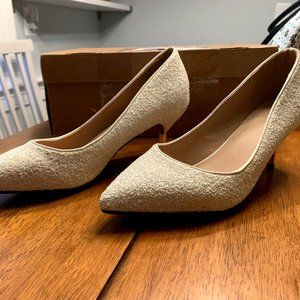 Fashion Italian Leather Kitten Heel White Size 8m